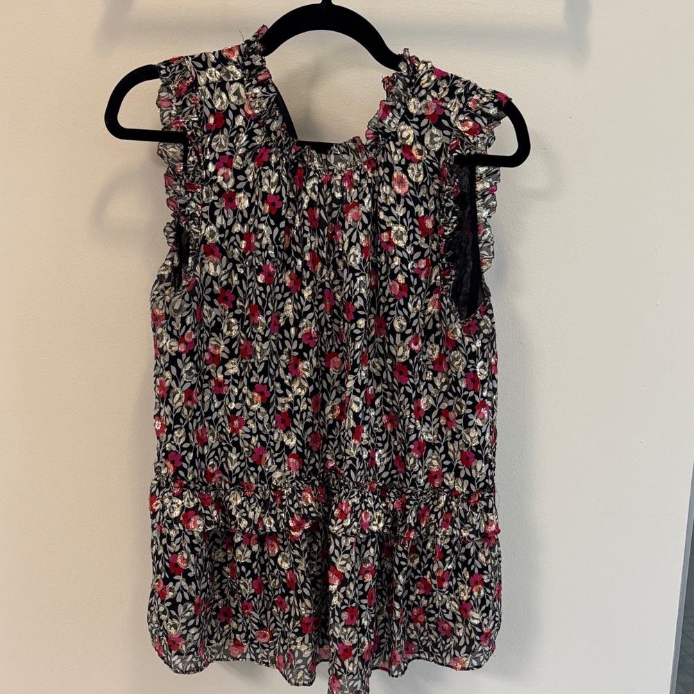 Kate Spade Floral Sleeveless Top - Black and Pink